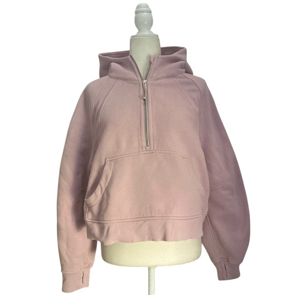 Lululemon Oversized Half Zip Scuba Hoodie Size ML in Pink - Picture 3 of 10